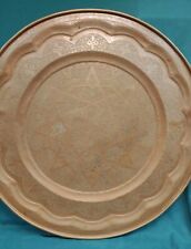 Old Vintage Hand Tooled Embossed Copper Moroccan Middle East Serving Tray Table  picture