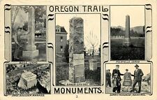 c1912 Multiview Postcard; Oregon Trail Monuments 3. Baker City OR & other states picture