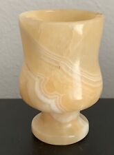 Alabaster Natural Polished Stone Small Footed Goblet, 3-1/2” picture