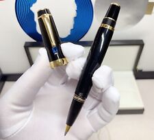 Luxury Bohemia Resin Series Bright Black-Gold Clip 0.7mm Rollerball Pen No Box picture