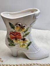 Vintage Vase Boot Floral Porcelian Napco picture