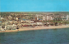 Pompano Beach FL Florida, Aerial View of the City & Beach, Vintage Postcard picture
