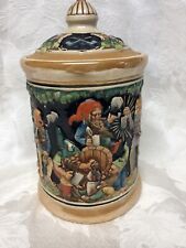 Rare Antique German Tobacco Jar Humidor With Gnomes picture