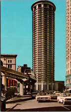 Postcard chrome 60's Washington Plaza Hotel Seattle   cars picture