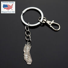 California Shaped Los Angeles San Fransico Sacramento Charm Keychain Clip Gift picture