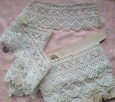 Wide Vintage Lace French Torchon 3+Yards Edging Bobbin Hand Made not Crochet  picture