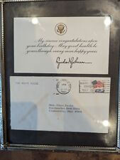 Lyndon Johnson Whitehouse Birthday Letter Antique Stamped Signature Vintage  picture