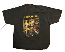 VTG 2 XL Harley Davidson Black T-shirt Pittsburgh Pa Pinup Girl Picture Garage picture