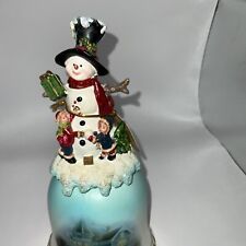 Vintage Christmas Snowman With Children Bell picture