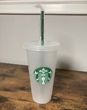 Starbucks Reusable Clear Frost Cold Cup Tumbler 24 Oz w/ Lid & Straw New picture