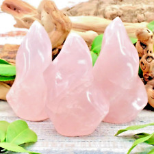 Natural Rose Quartz Flame Tower Polished Crystal Flame Home Decor Crystal Gifts picture