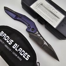 Brous Blades Raven 9 of 25 Folding Knife 3D Machined Titanium Handle D2 Blade picture