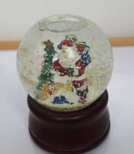 Santa Claus Climbing in Chimney Snow Globe Music Box Santa Claus is Coming to To picture