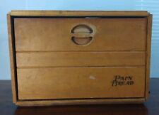 Vintage MCM Baribocraft Solid Wood Breadbox Made in Canada  picture