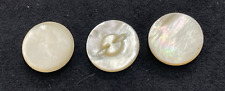 3 x Vintage Antique White Mother of Pearl Buttons 15/16