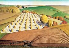 GRANT WOOD *2X3 FRIDGE MAGNET* PAINTER ARTIST REGIONALISM MIDWEST FALL PLOWING picture