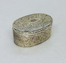 Vintage 1970s Brass Trinket Box Ornate Art Cover Champagne Tone Etched “MJG” 11 picture