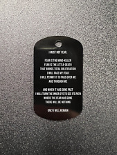 Dune Fear is the Mindkiller Chant Aluminum Dog Tag Laser Etched Multiple Options picture