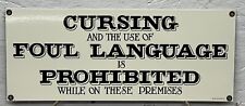 Andy Rooney's Porcelain Enameled Advertising Sign No Cursing No Foul Language picture