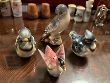 Range 4 1/2 To 2” Ceramic Bird Salt Pepper Shakers Blue Jay Pair , Swan Finch picture