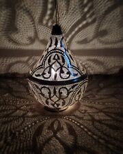 Handcrafted Brass Vintage Lamp Moroccan Style Oriental Lighting Desk Decor picture