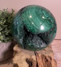Malachite Crystal Sphere Large with Druzy 2.16Lbs 3.1” picture