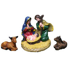 Nativity Scene Figurines Set Mini Hand Painted Resin Holy Family Craft Statue picture