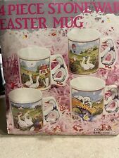 Vintage Easter Cups Stoneware 4 Set picture