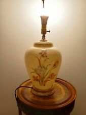 HAND PAINTED Table Lamp FLOWER Design Vintage Mid Century Modern  picture