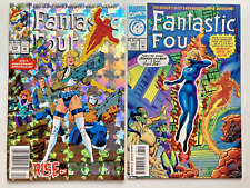 Fantastic Four #375 & 387- Marvel 1993 HOLOGRAM FOIL Die Cut Cover Dr. Doom picture