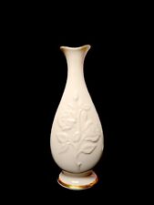 Vintage Lenox  Sharon Bud Vase~ Embossed Roses~Ivory Color w/24K Gold Trim  picture