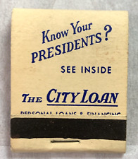 Matchbook The City Loan Know Your Presidents? Ohio #0129 picture