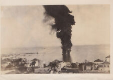 1925 Press Photo French Supply Ship Burns Helping Armenian Refugees at Beirut picture