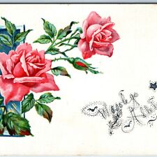 c1910s Polish Artistic Handwriting Wesolego Alleluja, Happy Easter Postcard A217 picture