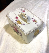 VINTAGE 1930's PORCELAIN CHEESE DOME COVER (NO DISH) FLORAL MOTIF picture