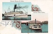 Postcard ~ Steamers Ranson B. Fuller & Della Collins, Copper Highlights~ C. 1905 picture