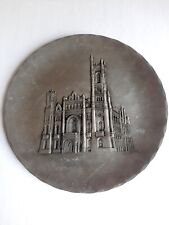 Masonic Temple Philadelphia Pa Hand Wrought Pewter Plate 1982 No95 picture