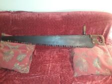 VINTAGE 1 OR 2 MAN 48 INCH WARRENTED SUPERIOR CROSSCUT SAW picture