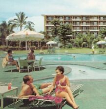 Hotel Pool Sunbathers Swimsuits 1960s Poolside Patio Vintage Postcard Unposted picture