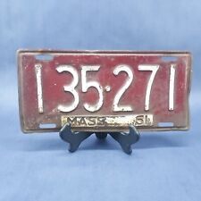 License Plate Vintage 1951 Massachusetts 135-271 Rustic Patina MA USA MASS picture