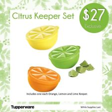 Tupperware Citrus Keeper Snack Cup Lemon Lime Orange Set of 3 NEW picture