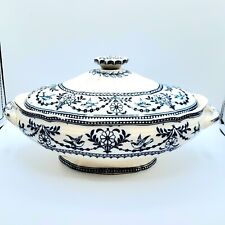 Antique Wedgwood Covered Serving Dish Rafael Etruria England Blue White C 1880s picture