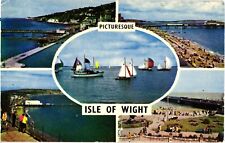 Picturesque Isle of Wight Multi View UK Chrome Postcard c1965 picture