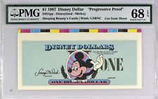 1987 A $1 PROGRESSIVE PROOF Disney Dollar Mickey DIS1PP PMG 68EPQ TOP POP Only 1 picture