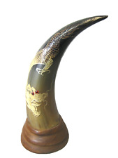 Vintage hand made ox horn figurine picture