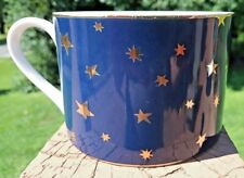 Elegant Galaxy Sakura Porcelain Coffee Cup 14K Gold  Blue with Stars 8 Ounces picture