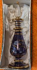 Empty Vintage Egyptian Purple & Gold Glass Perfume Bottle In Box (rc1) picture