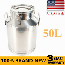 New Stainless Steel Milk Can 50 Liter Milk Bucket Wine Pail Bucket 13.25 Gallon picture