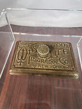 THE WASHINGTON LIFE INSURANCE CO. OF NEW YORK ANTIQUE ADVERTISING PAPERWEIGHT picture