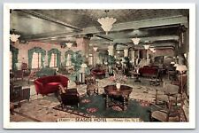 Lobby Seaside Hotel Atlantic City New Jersey NJ Chandeliers Chairs Postcard picture